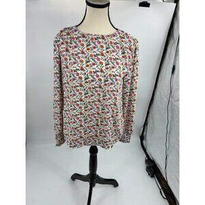 Loft Womens Size XS Multicolor Floral Long Sleeve Blouse Lightweight Casual Work